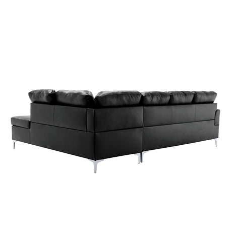 Barrington Black 3-Piece Sectional Right Chaise And Ottoman - Ornate Home