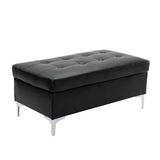 Barrington Black 3-Piece Sectional Right Chaise And Ottoman - Ornate Home