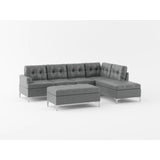 Barrington Black 3-Piece Sectional Right Chaise And Ottoman - Ornate Home