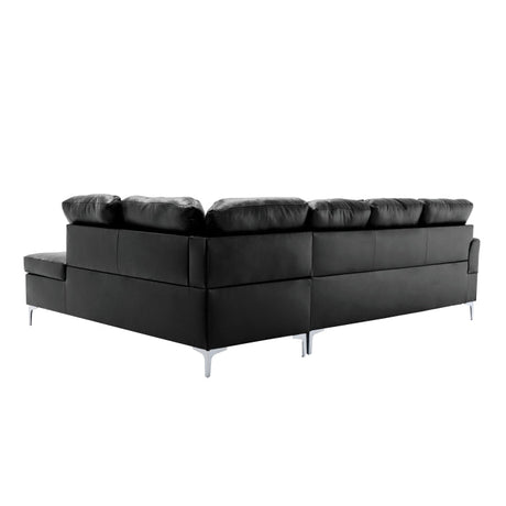 Barrington Black 3-Piece Sectional Right Chaise And Ottoman - Ornate Home
