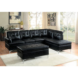 Barrington Black 3-Piece Sectional Right Chaise And Ottoman - Ornate Home