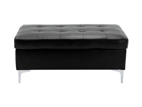 Barrington Black Ottoman - Ornate Home