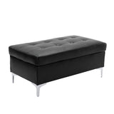 Barrington Black Ottoman - Ornate Home