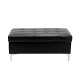 Barrington Black Ottoman - Ornate Home