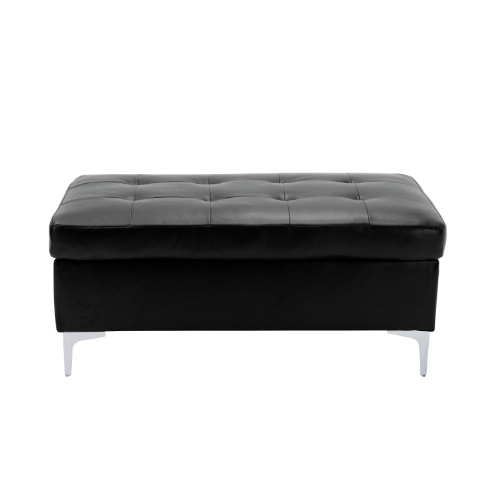 Barrington Black Ottoman - Ornate Home