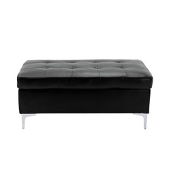 Barrington Black Ottoman - Ornate Home
