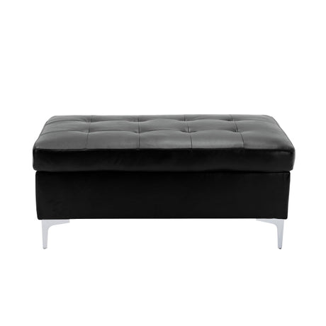 Barrington Black Ottoman - Ornate Home