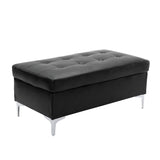 Barrington Black Ottoman - Ornate Home