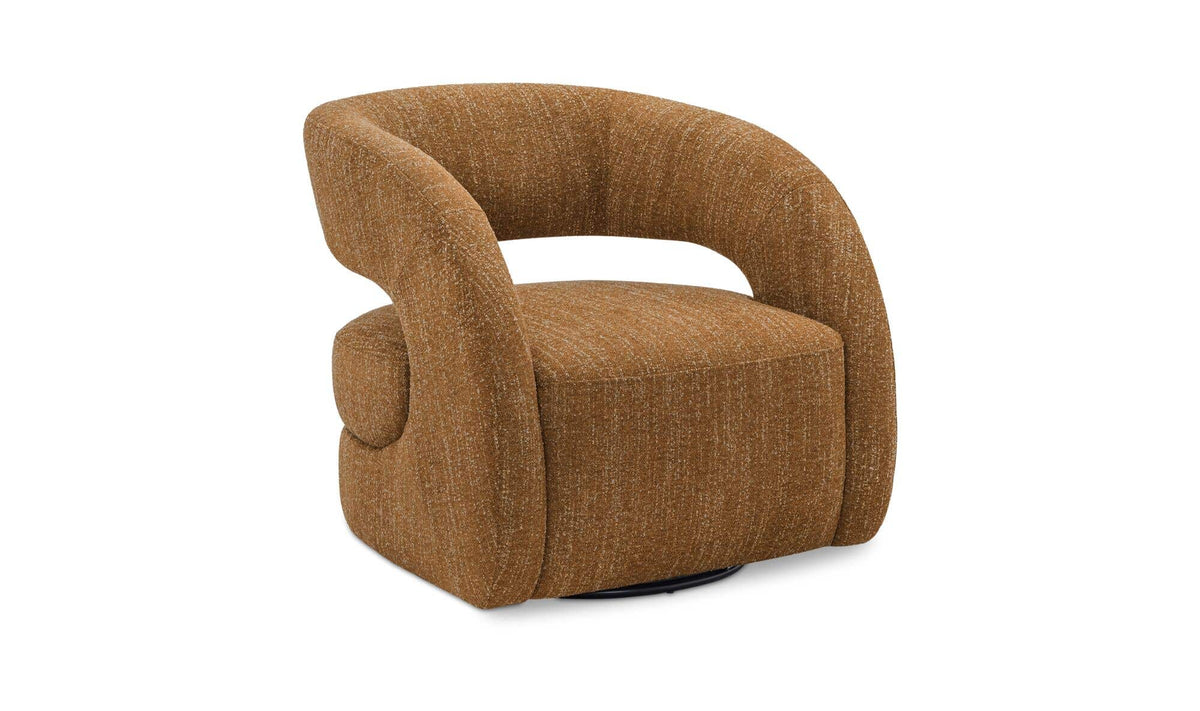 Barrow Amber Glow Swivel Accent Chair - Ornate Home