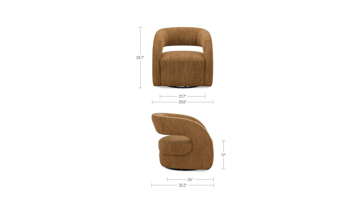 Barrow Amber Glow Swivel Accent Chair - Ornate Home