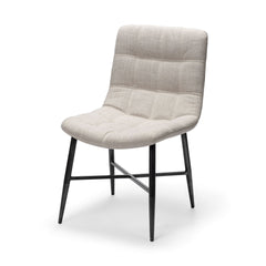 Barrow Beige/Black Solid Back Dining Side Chair (Set of 2) - Ornate Home