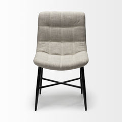 Barrow Beige/Black Solid Back Dining Side Chair (Set of 2) - Ornate Home