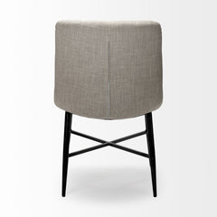 Barrow Beige/Black Solid Back Dining Side Chair (Set of 2) - Ornate Home