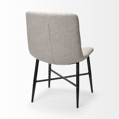 Barrow Beige/Black Solid Back Dining Side Chair (Set of 2) - Ornate Home
