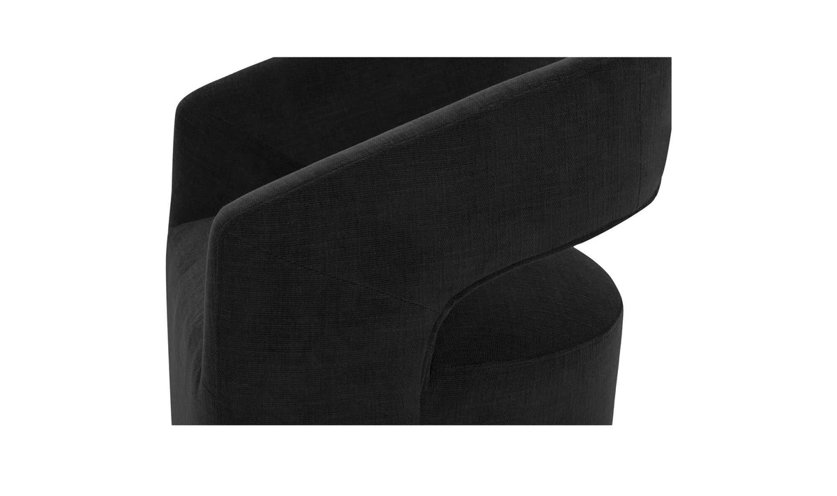 Barrow Black Rolling Dining Chair - Ornate Home