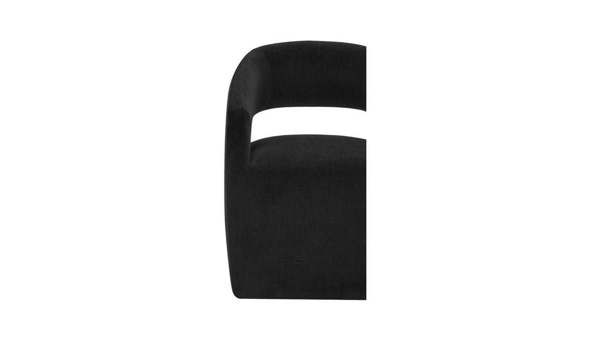 Barrow Black Rolling Dining Chair - Ornate Home