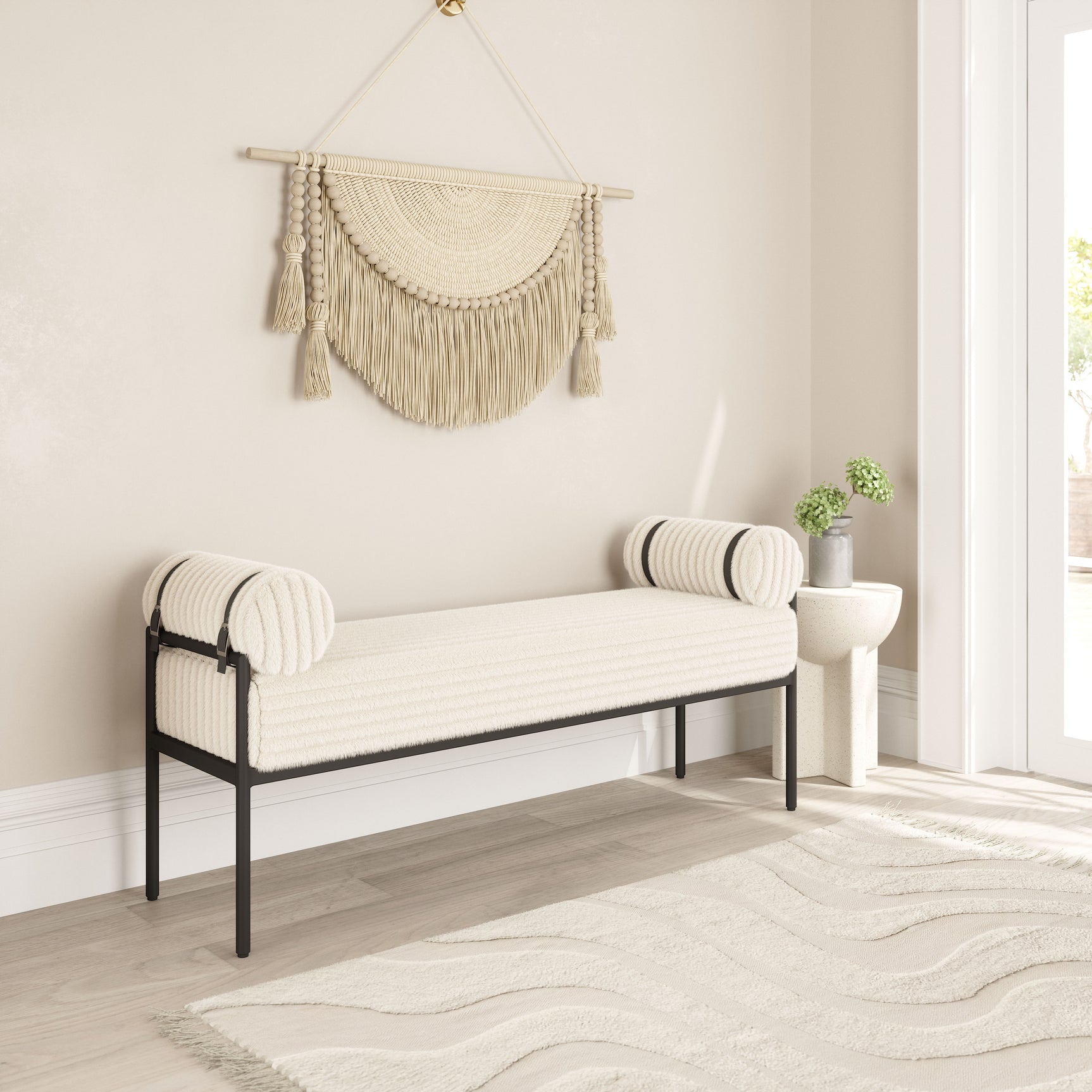 Barrow Cream Bench - Ornate Home