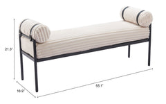Barrow Cream Bench - Ornate Home