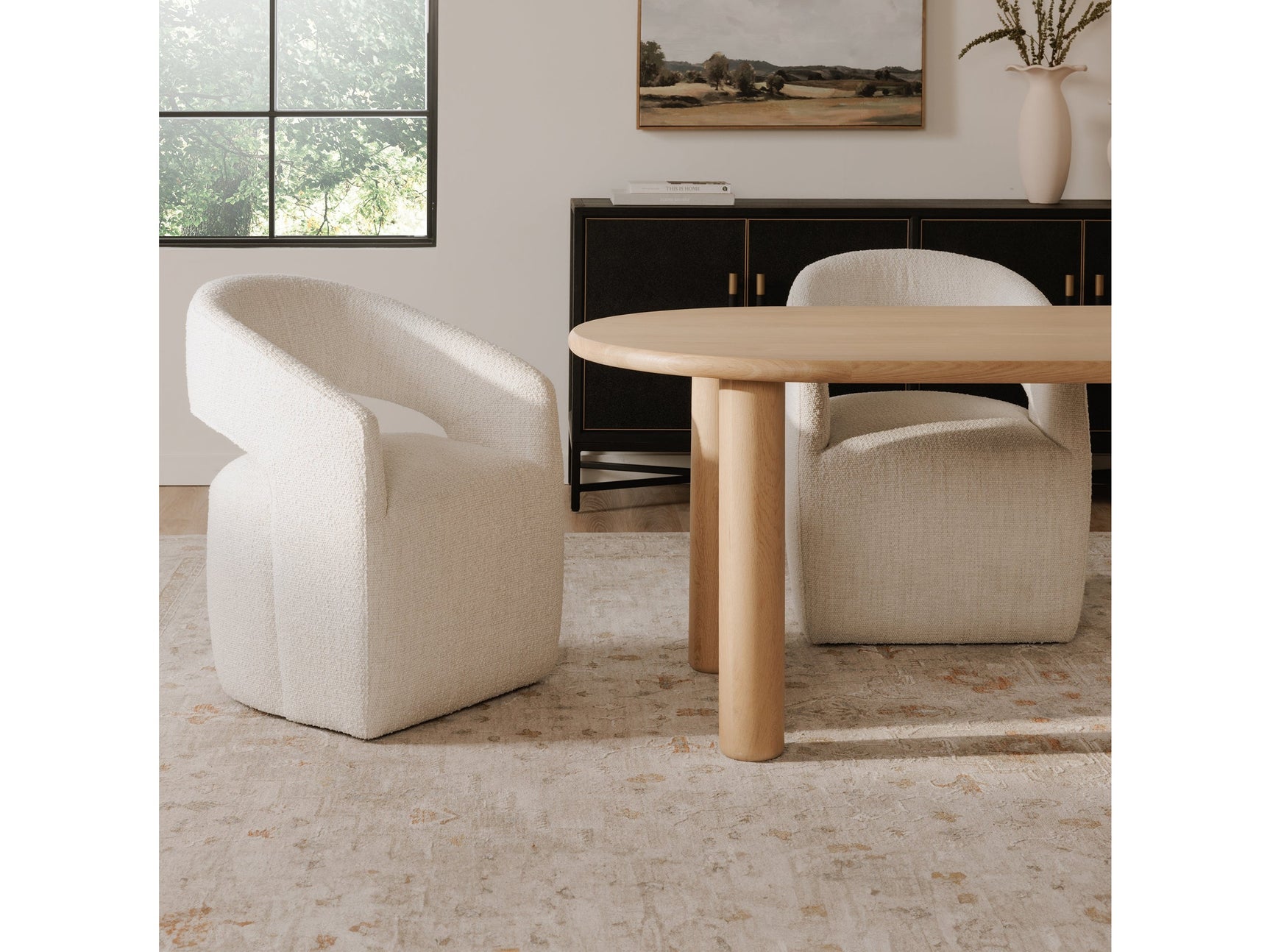 Barrow White Mist Rolling Dining Chair - Ornate Home