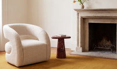 Barrow White Mist Swivel Accent Chair - Ornate Home