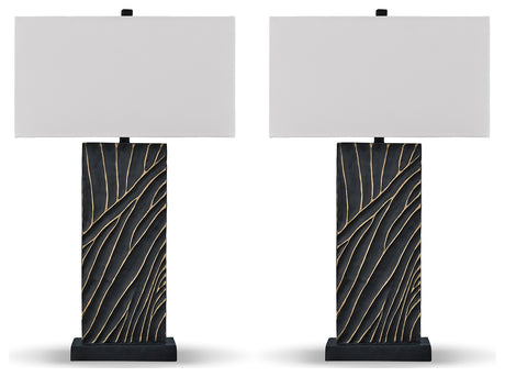 Bartlen Black/Gold 2-Piece Lamp Set - Ornate Home