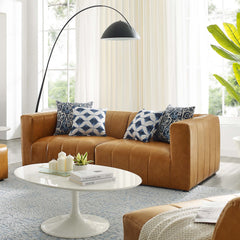 Bartlett Tan 2-Piece Vegan Leather Loveseat - Ornate Home
