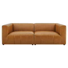 Bartlett Tan 2-Piece Vegan Leather Loveseat - Ornate Home