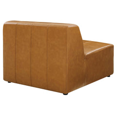 Bartlett Tan 4-Piece Vegan Leather Sectional Sofa - 85.5x127.5" - Ornate Home