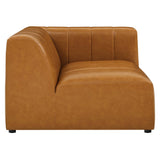 Bartlett Tan 5-Piece Vegan Leather Sectional Sofa - 127.5x127.5" - Ornate Home