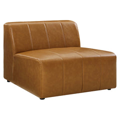 Bartlett Tan 5-Piece Vegan Leather Sectional Sofa - 127.5x127.5" - Ornate Home