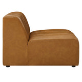 Bartlett Tan 5-Piece Vegan Leather Sectional Sofa - 127.5x127.5" - Ornate Home