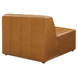 Bartlett Tan 5-Piece Vegan Leather Sectional Sofa - 127.5x127.5" - Ornate Home