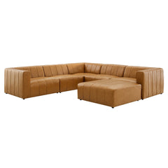 Bartlett Tan 6-Piece Vegan Leather Sectional Sofa - Ornate Home