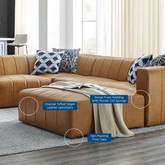 Bartlett Tan 6-Piece Vegan Leather Sectional Sofa - Ornate Home