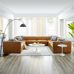 Bartlett Tan 8-Piece Vegan Leather Sectional Sofa - Ornate Home