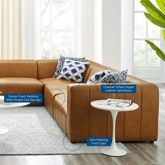 Bartlett Tan 8-Piece Vegan Leather Sectional Sofa - Ornate Home