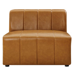Bartlett Tan Vegan Leather Armless Chair - Ornate Home