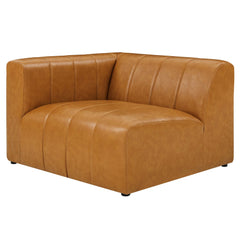 Bartlett Tan Vegan Leather Left-Arm Chair - Ornate Home