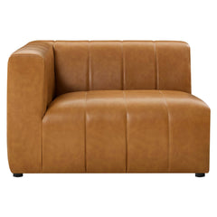 Bartlett Tan Vegan Leather Left-Arm Chair - Ornate Home