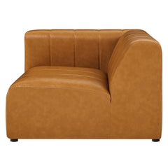 Bartlett Tan Vegan Leather Left-Arm Chair - Ornate Home