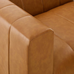 Bartlett Tan Vegan Leather Left-Arm Chair - Ornate Home