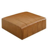 Bartlett Tan Vegan Leather Ottoman - Ornate Home