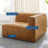 Bartlett Tan Vegan Leather Right-Arm Chair - Ornate Home