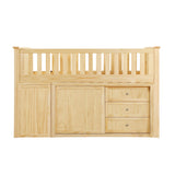 Bartly Beige Low Loft Bunk With Bookcase And 2 Dressers - Ornate Home