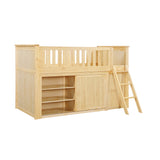 Bartly Beige Low Loft Bunk With Bookcase And 2 Dressers - Ornate Home
