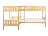 Bartly Natural Pine Corner Bunk Bed - Ornate Home