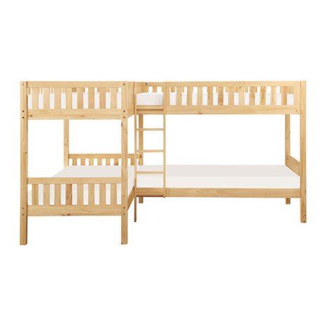 Bartly Natural Pine Corner Bunk Bed - Ornate Home