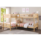 Bartly Natural Pine Corner Bunk Bed - Ornate Home