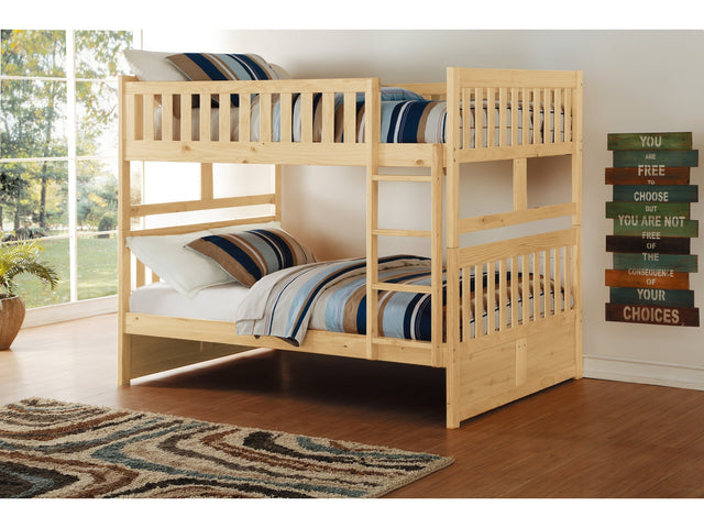Bartly Natural Pine Full / Full Bunk BED - Ornate Home