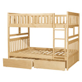 Bartly Natural Pine Full/Full Bunk Bed (With Storage Boxes) - Ornate Home